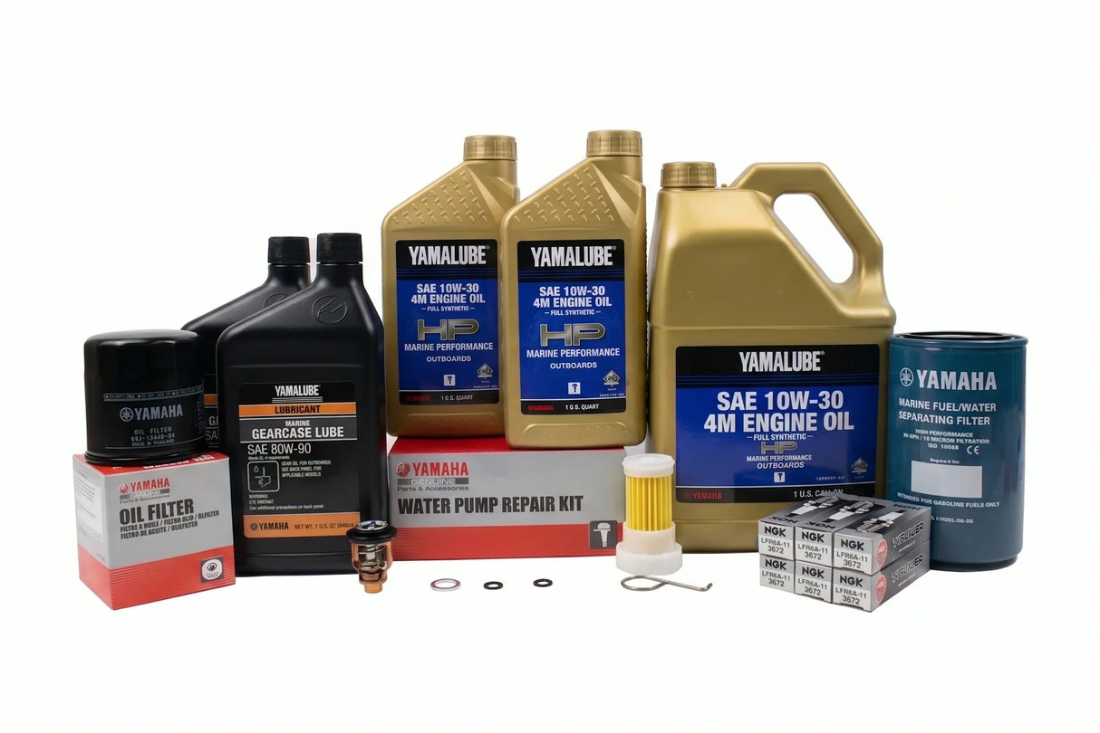 Yamaha F250 300 Hour Service Maintenance Kit - Yamalube 10W-30 Full Synthetic - 2005