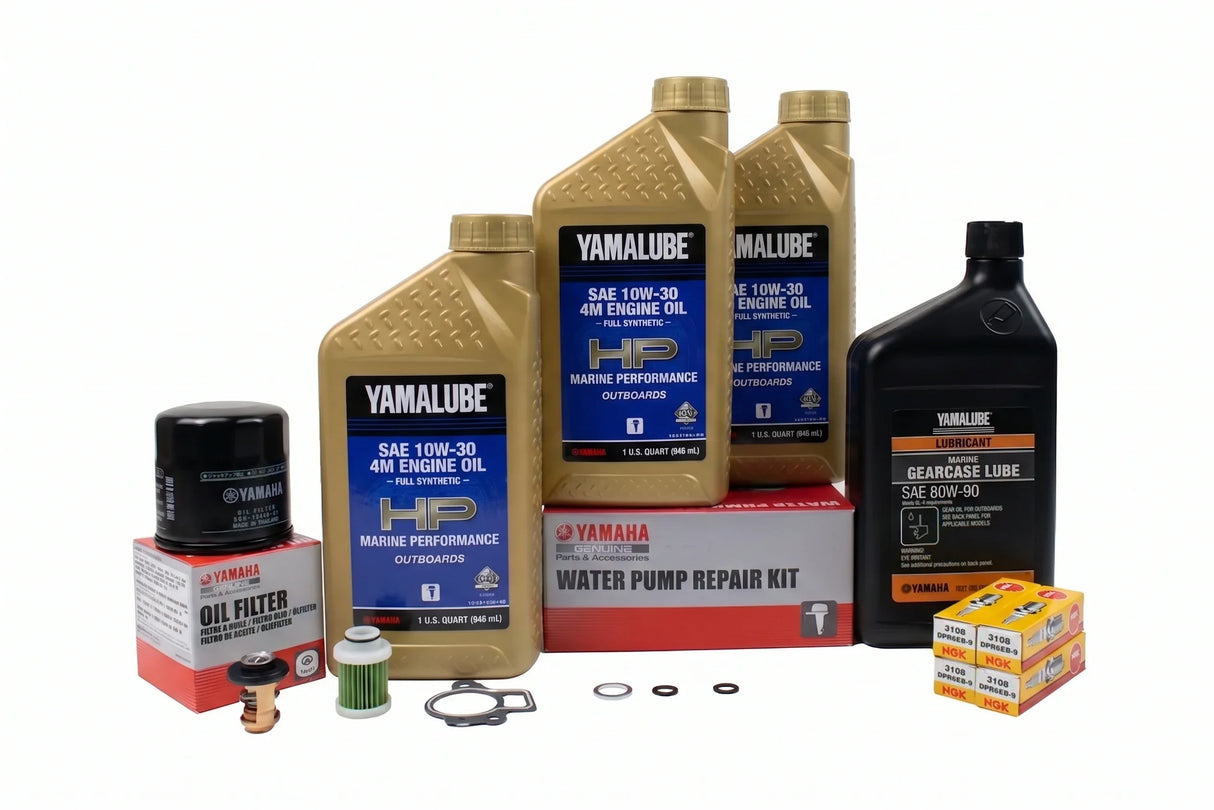 Yamaha F40A 300 Hour Service Maintenance Kit - Yamalube 10W-30 Full Synthetic - 2008 - Current