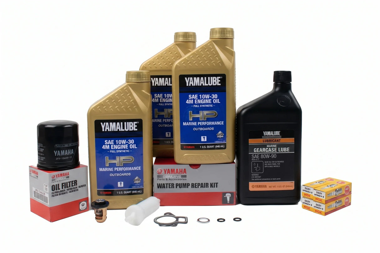 Yamaha F40 300 Hour Service Maintenance Kit - Yamalube 10W-30 Full Synthetic - 2000