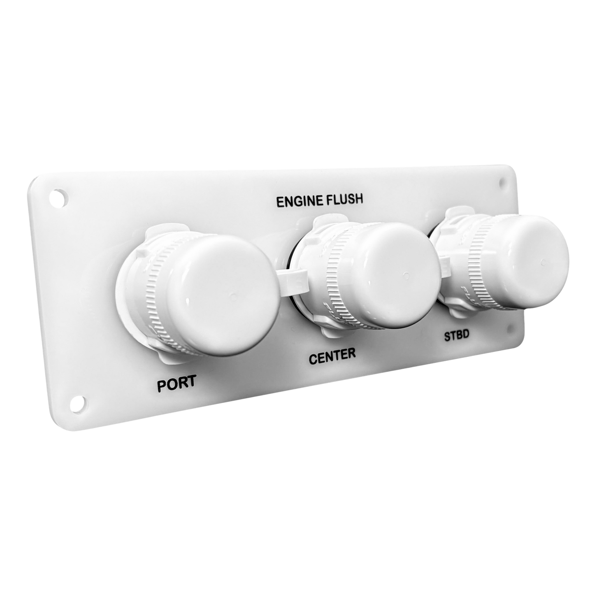 Flushmaster – Flush Port Reroute 1/2" | Triple Outlet | Horizontal | White Acrylic Plate