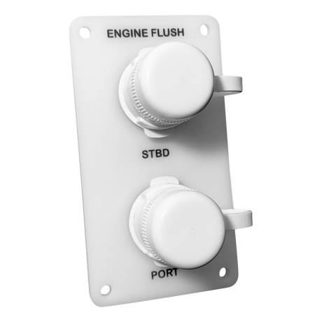 Flushmaster – Flush Port Reroute 1/2" | Dual Outlet | Vertical | White Acrylic Plate