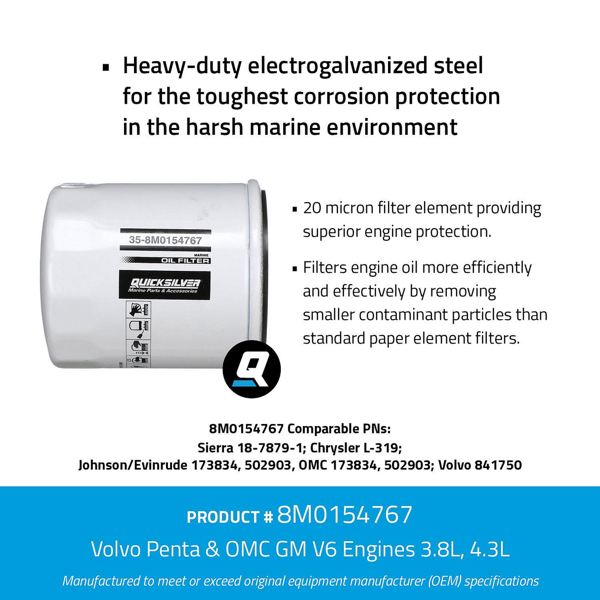 Mercury - WA FILTER OIL GM/CHEV V-6 - 8M0154767