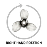 Mercury - Silverado Propeller - 3-Blade - 40 to 60 HP CT 4-Stroke - 75 to 125 HP Standard Gearcase - 13 Dia. - 18 Pitch - QS5118X