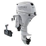 Suzuki Portable DF9.9BTLW Outboard - 20" Shaft | Remote Mechanical Steering | Electric Start | Power Tilt | 9.9 HP | 120 Lbs | Cool White