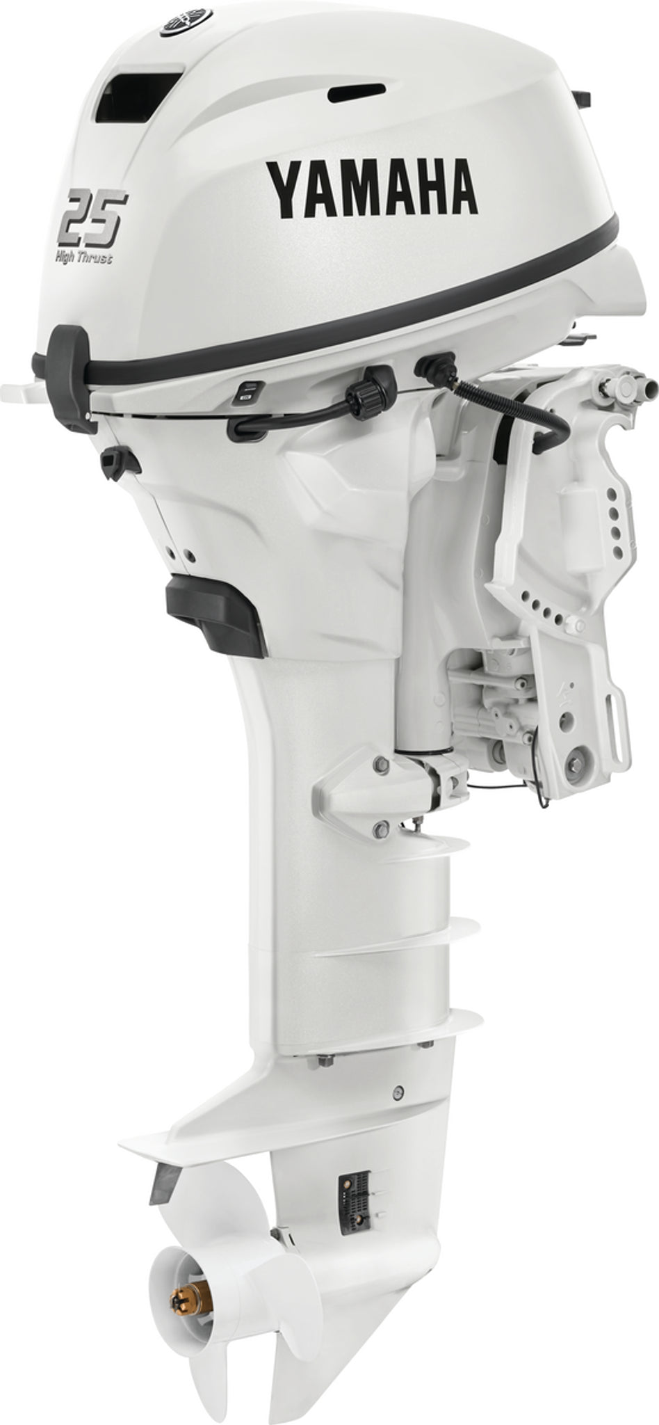Yamaha T25XWTC2 High Thrust Outboard - 25-Inch Shaft | 2-Cylinder | High Thrust Model | Remote Mechanical Control | Electric & Electric Start | Power Trim & Tilt | Pearl White