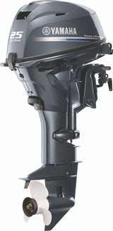 Yamaha T25XWTC High Thrust Outboard - 25-Inch Shaft | 2-Cylinder | High Thrust Model | Remote Mechanical Control | Electric & Electric Start | Power Trim & Tilt | Gray