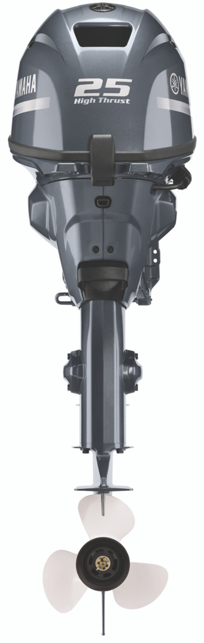 Yamaha T25XWTC High Thrust Outboard - 25-Inch Shaft | 2-Cylinder | High Thrust Model | Remote Mechanical Control | Electric & Electric Start | Power Trim & Tilt | Gray
