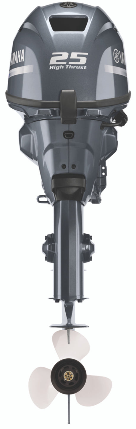 Yamaha T25XWTC High Thrust Outboard - 25-Inch Shaft | 2-Cylinder | High Thrust Model | Remote Mechanical Control | Electric & Electric Start | Power Trim & Tilt | Gray