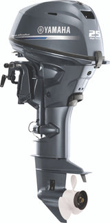 Yamaha T25XWTC High Thrust Outboard - 25-Inch Shaft | 2-Cylinder | High Thrust Model | Remote Mechanical Control | Electric & Electric Start | Power Trim & Tilt | Gray