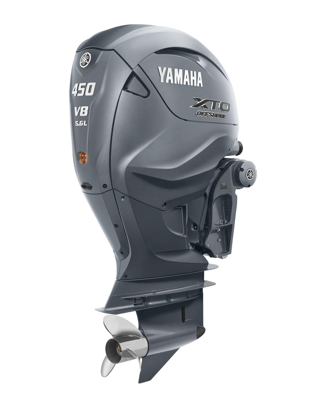 Yamaha XF450XSA Outboard - 25-Inch Shaft | 5.6-Liter V8 | Digital Electronic Control | Electronic Fuel Injection | Electric Start | Power Trim and Tilt | Gray