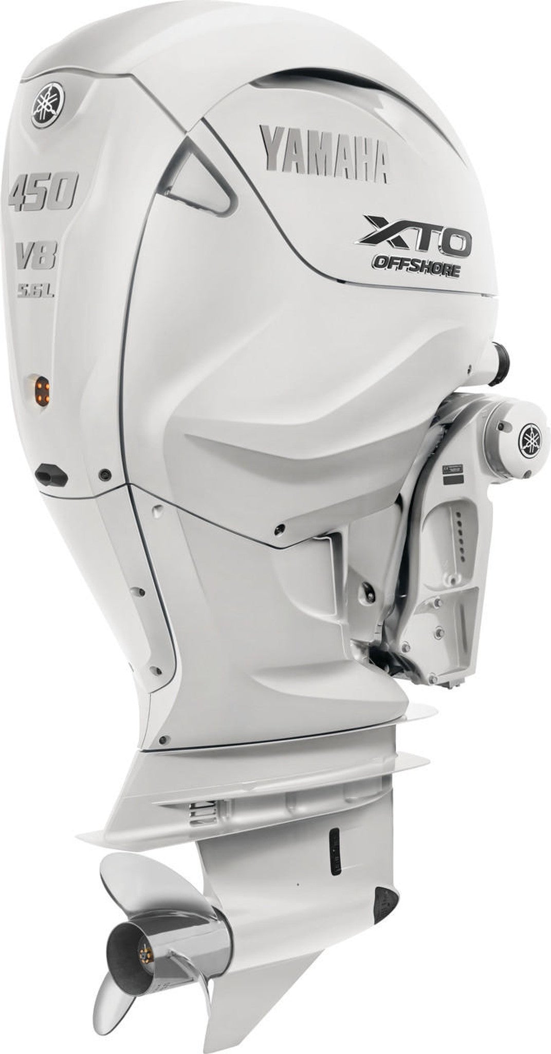 Yamaha XF450USA2 Outboard - 30-Inch Shaft | 5.6-Liter V8 | Digital Electronic Control | Electronic Fuel Injection | Electric Start | Power Trim and Tilt | Pearl White