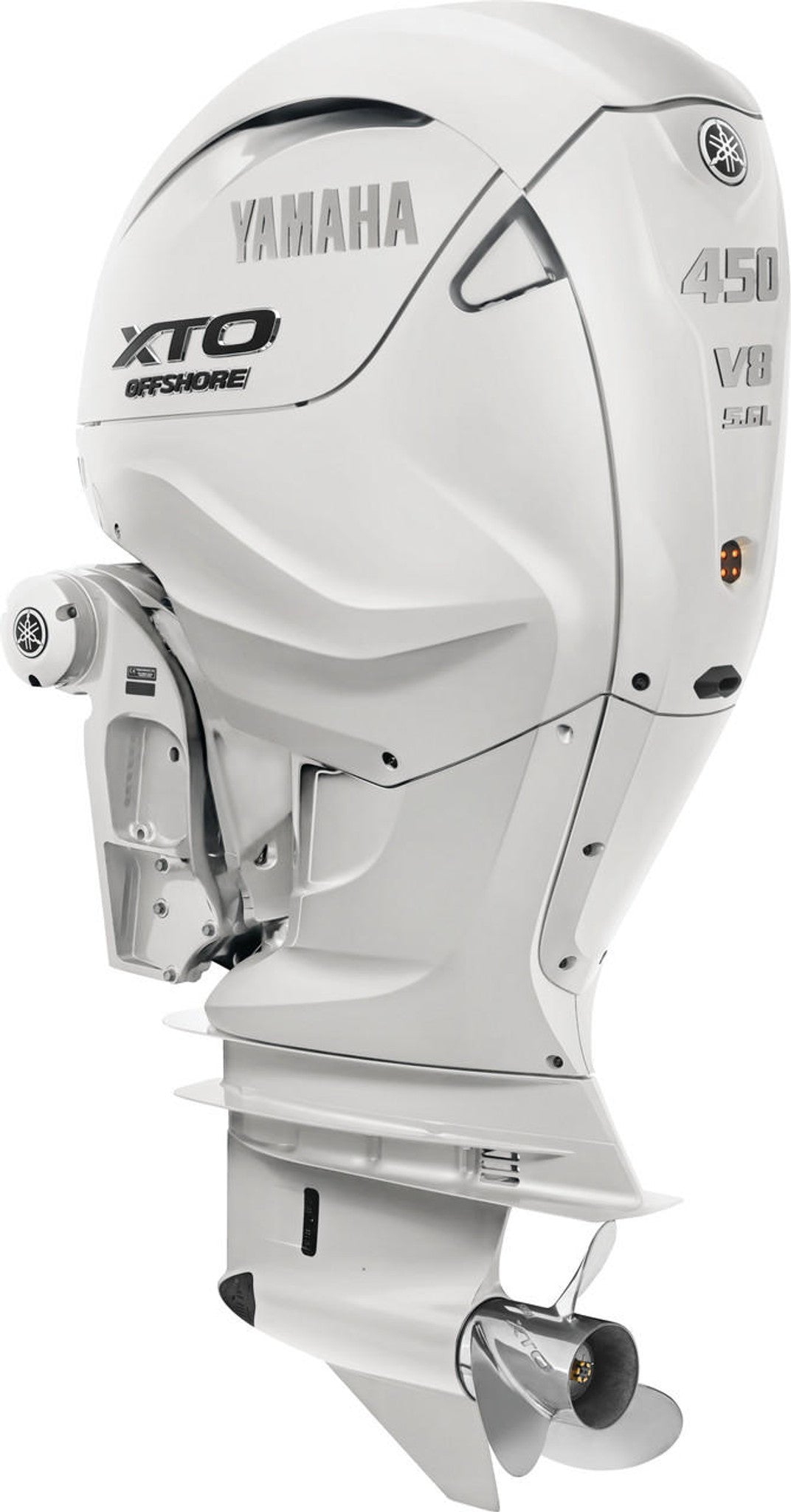 Yamaha XF450USA2 Outboard - 30-Inch Shaft | 5.6-Liter V8 | Digital Electronic Control | Electronic Fuel Injection | Electric Start | Power Trim and Tilt | Pearl White