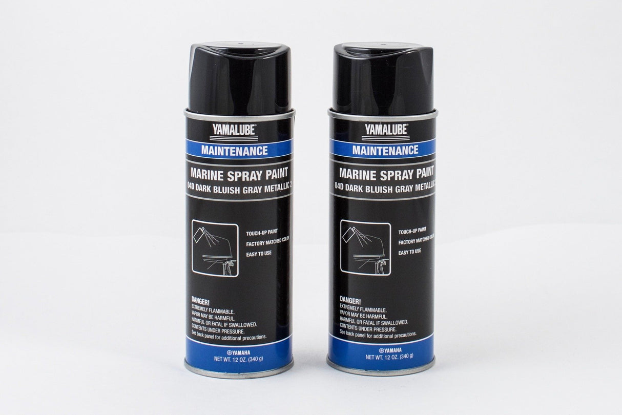 Yamaha Marine Outboard Engine Cowling Spray Paint 4D - Dark Bluish Gray Metallic - 12 oz. - ACC-MRNPA-IT-4D - 2-Pack