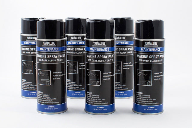 Yamaha Marine Outboard Engine Cowling Spray Paint 8D - Dark Blue Gray - 12 oz. - ACC-MRNPA-IT-8D - 6-Pack