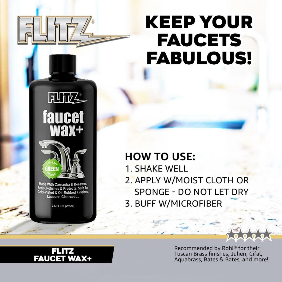 Flitz - Faucet Waxx Plus - 7.6 oz. Bottle - PW 02685