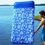 Aqua Leisure Supreme Oversized Controued Lounge Hibiscus Pineapple Royal Blue w/Docking Attachment - APL19977