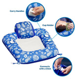 Aqua Leisure Supreme Zero Gravity Chair Hibiscus Pineapple Royal Blue w/Docking Attachment - APL17290S1