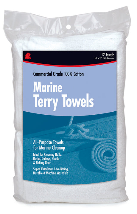 Buffalo Industries - Buffalo Terry Towel Rags - 14" x 17" - Fully Hemmed - 60249