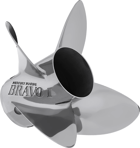 Mercury - Bravo I FS Racing Propeller - 4-Blade - 150 to 400 HP Gear Case Outboard - Up to 600 HP Sterndrive - 15.25 Dia. x 33 Pitch - 48-8M0104420