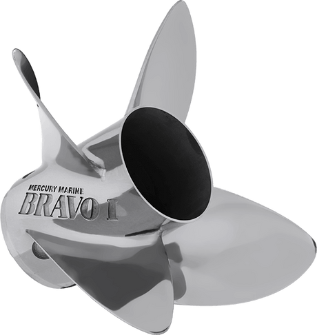 Mercury - Bravo I FS Racing Propeller - 4-Blade - 150 to 400 HP Gear Case Outboard - Up to 600 HP Sterndrive - 15.25 Dia. x 25 Pitch - 48-8M0071091
