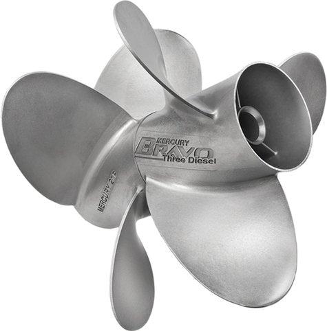 Mercury - Bravo Three Diesel Stainless Steel Propeller - 4-Blade - Front Prop Only - 260 - 370 HP - 16 Dia. - 21 Pitch - 48-8M0074865