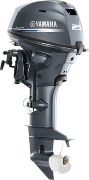 Yamaha T25LWTC Outboard - 20-Inch Shaft | Remote Mechanical Control | Electric & Manual Start | Power Trim & Tilt | High Thrust | Gray
