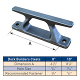 Dock Edge - Dock Builders Cleat - Angled Aluminum Rail Cleat - 10" - 2430-F