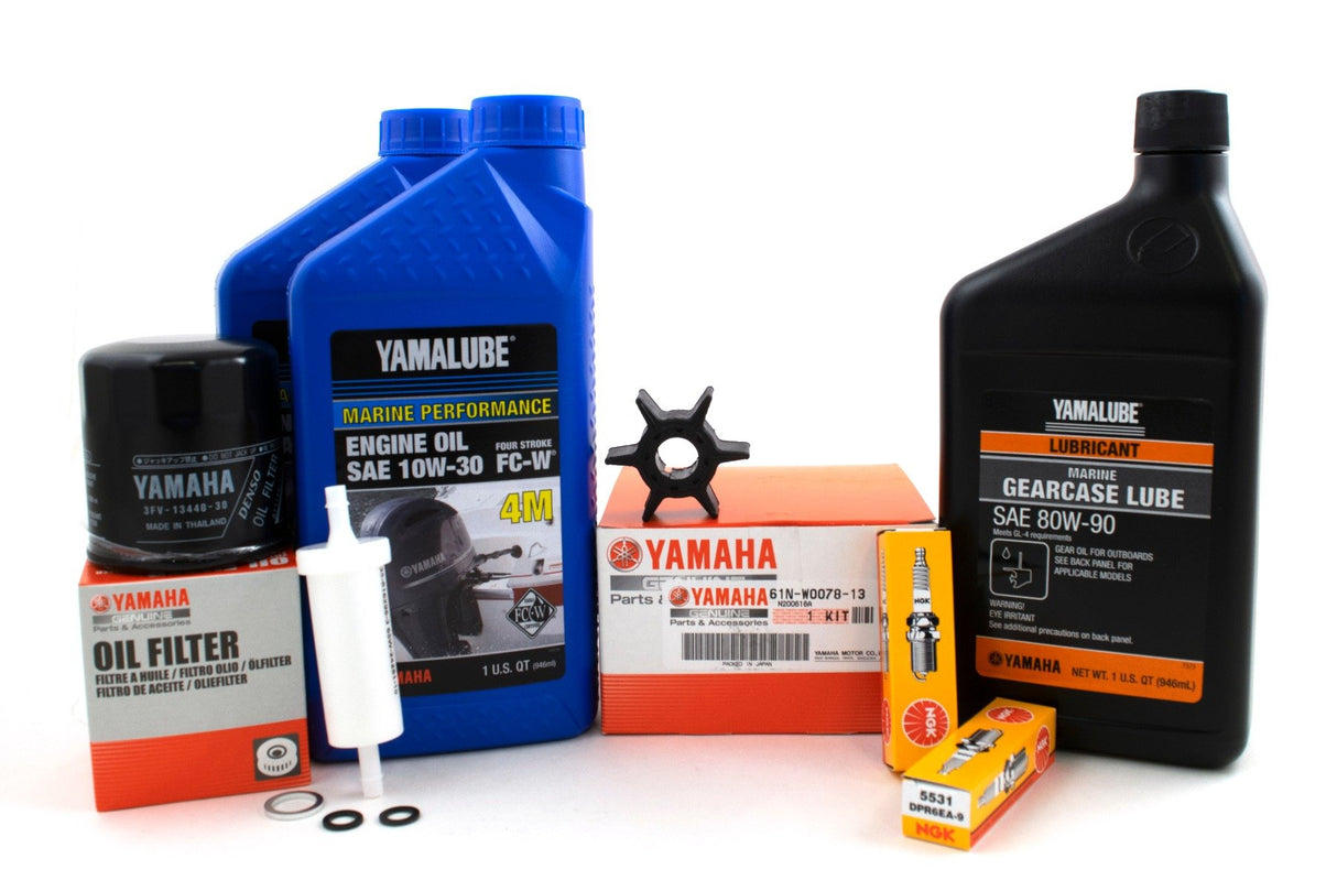Yamaha F25 100 Hour Service Maintenance Kit w/ Cooling - Yamalube 10W-30 - 1998-1999