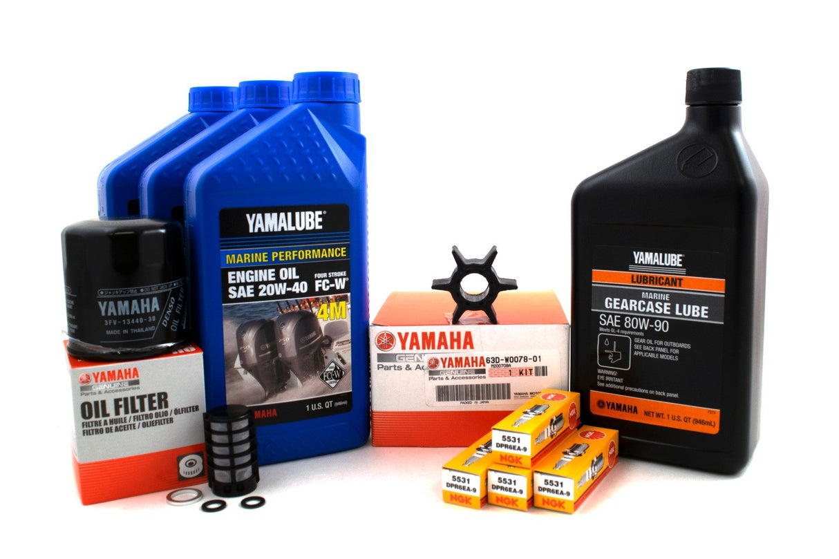 Yamaha F40 100 Hour Service Maintenance Kit w/ Cooling Yamalube 20W-40 - 1999