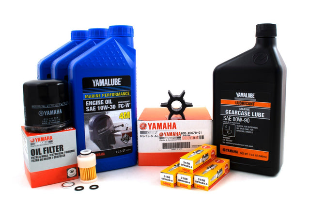 Yamaha F50 100 Hour Service Maintenance Kit w/ Cooling- Yamalube 10W-30 - 2005