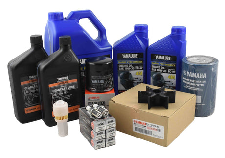 Yamaha F200 & F225 TXR/TUR 3.3L V6 100 Hour Service Maintenance Kit with Cooling - Yamalube 10W-30 - 2002-2005