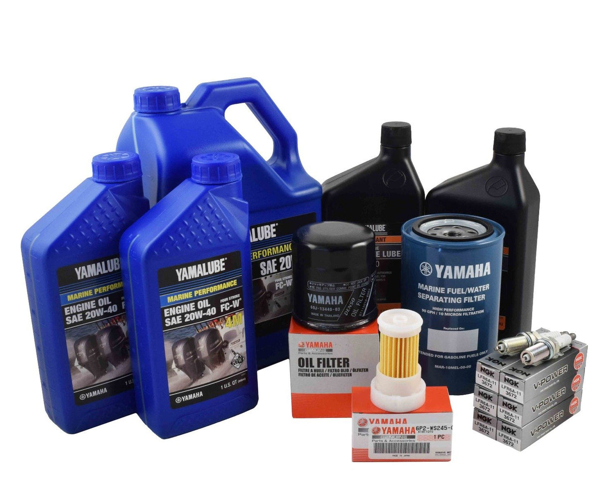 Yamaha F250 3.3L V6 100 Hour Service Maintenance Kit - Yamalube 20W-40 - 2005