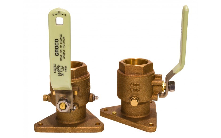 Groco - FBV Full-Flow Tri-Flange Seacock - Bronze - FBV3000