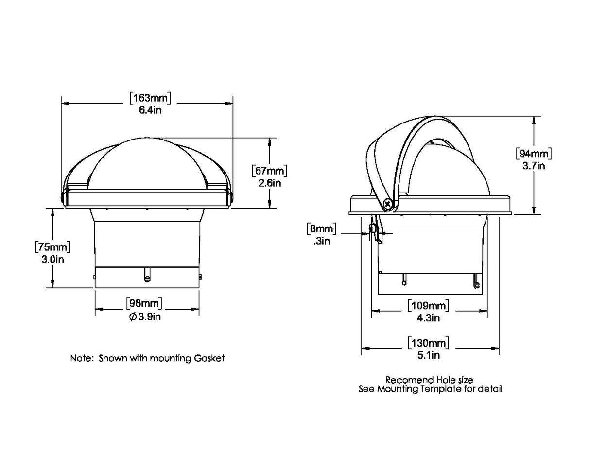 Ritchie - SuperSport Compass - Flush Mount - White - SS-2000W