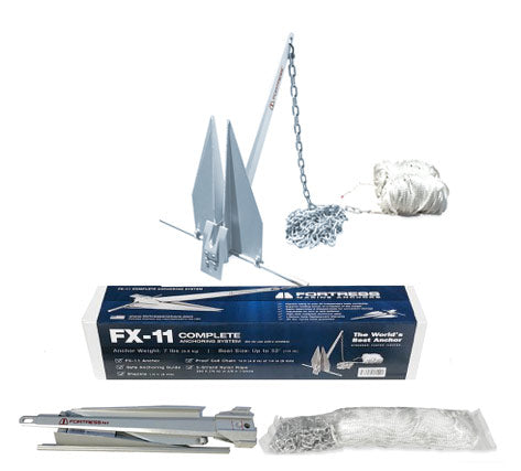 Fortress - FX-11 Complete Anchoring System - FX-11-AS - 7 lb - Up to 32′ Boats