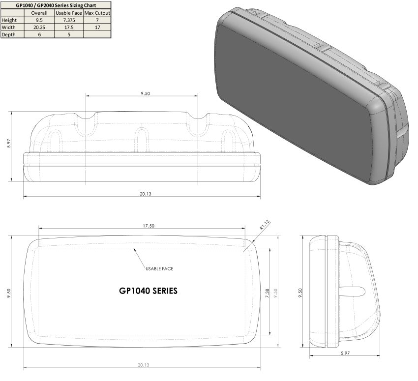 NavPod - SystemPod Pre-Cut f/Furuno GP1870/GP1870F & 1 Instrument f/9.5" Wide Guard - GP1040-18