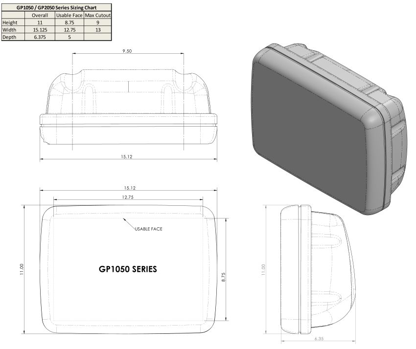 NavPod - SailPod Precut f/Garmin GPSMAP 5012 & 5212 f/9.5" Guard - GP1055