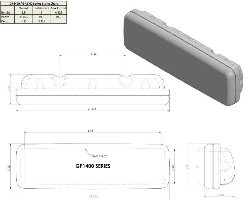 NavPod - InstrumentPod Uncut f/9.5" Wide Guard - GP1400