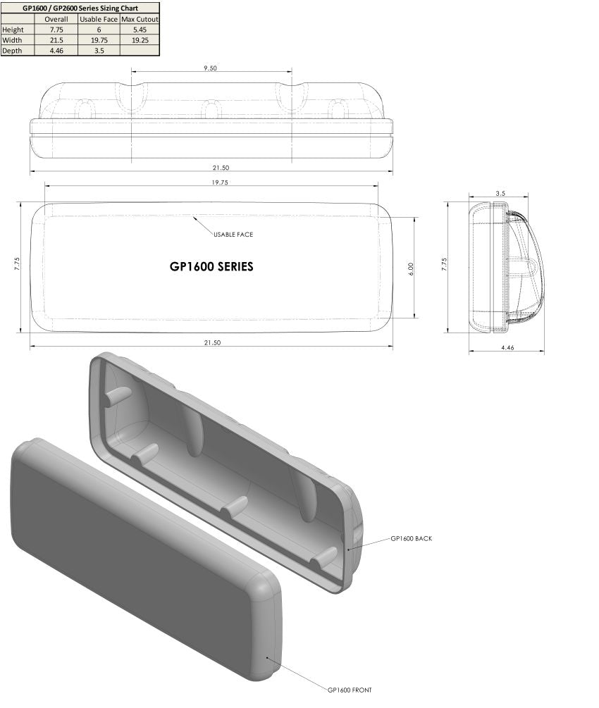 NavPod -  GP1600-13 SystemPod Pre-Cut for Simrad GO7/B&G Vulcan 7 & 2 Instruments f/9.5" Wide Guard - GP1600-13