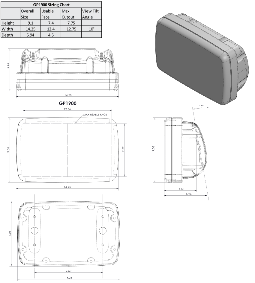 NavPod - SailPod Pre-Cut for Garmin echoMAP CHIRP 92sv/93sv/94sv/95sv f/9.5"3 Wide Guard - GP1900-04