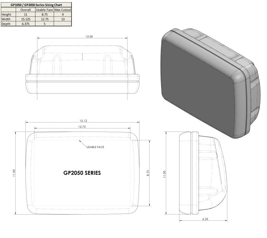 NavPod - SailPod Pre-Cut for Furuno MFD8 NavNet 3D for 12" Wide Guard - GP2053