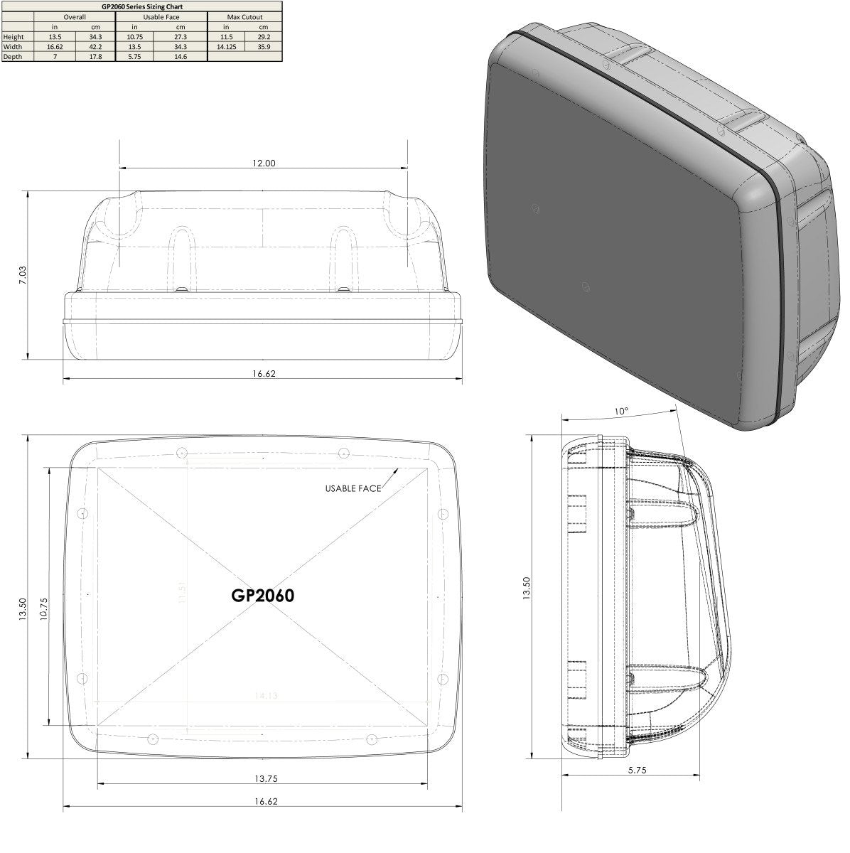 NavPod - SailPod Precut f/Simrad NSS12 f/12" Wide Pedestal Guard - GP2063