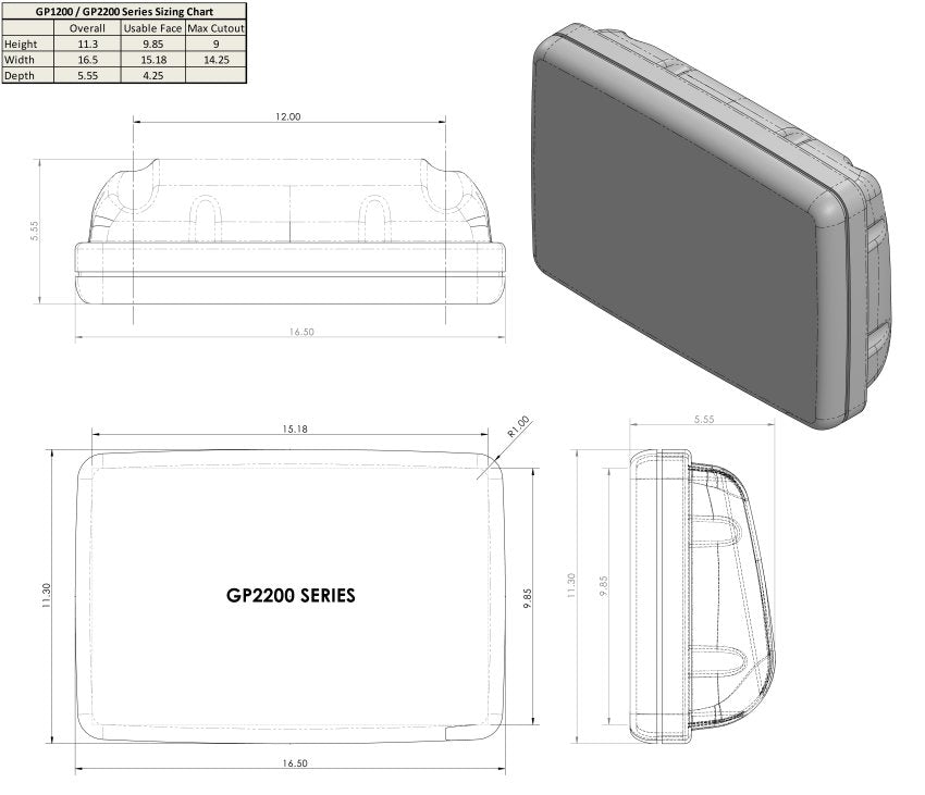 NavPod - SailPod Pre-Cut f/Raymarine a125 / a127 / a128 f/12" Wide Guard - GP2204