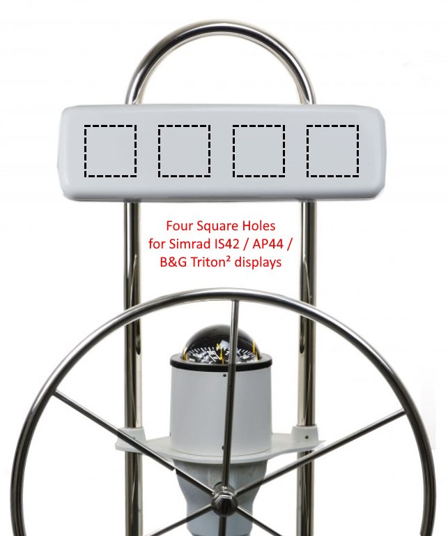 NavPod - InstrumentPod Pre-Cut f/4 Instruments (Simrad IS42 / BG Triton2/AP44 Square Hole) for 12 Wide Guard - GP2402