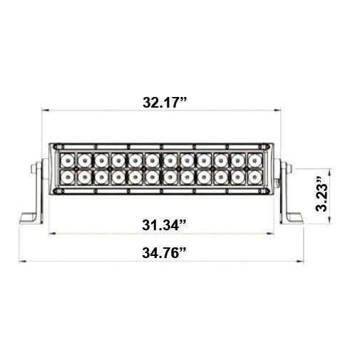 HEISE - Dual Row Blackout LED Light Bar - 30" - HE-BDR30