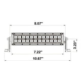 HEISE - Dual Row Blackout LED Light Bar - 8" - HE-BDR8