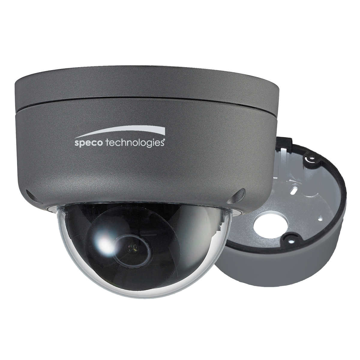 Speco - 2MP Ultra Intensifier HD-TVI Dome Camera 3.6mm Lens - Dark Grey Housing w/Included Junction Box - HID8