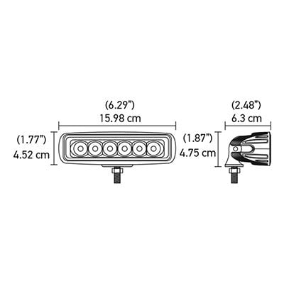 Hella Marine - Value Fit Mini 6 LED Flood Light Bar - 6" - Black - 357203001