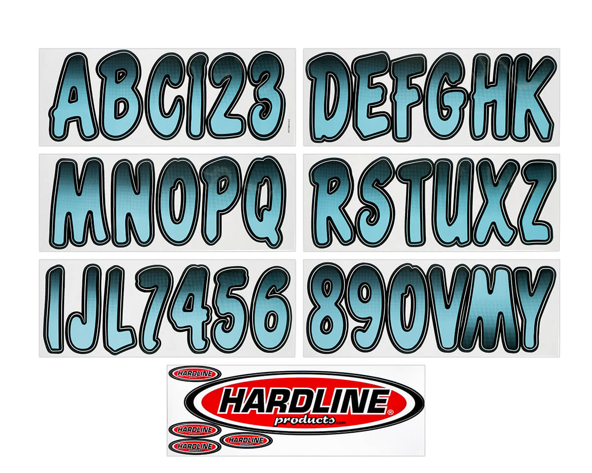 Hardline Products - 3" Boat Lettering Registration Kit - Series 200 - BlueJay/Black - BJBKG200