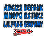 Hardline Products - 3" Boat Lettering Registration Kit - Series 200 - Blue/Black - BLBKG200